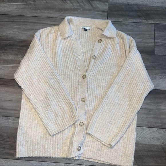 American Eagle Outfitters Sweaters - American Eagle Ribbed Cardigan, Tan size Small